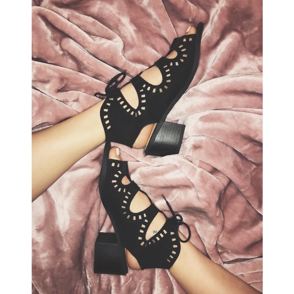 Black Lace Up Heels